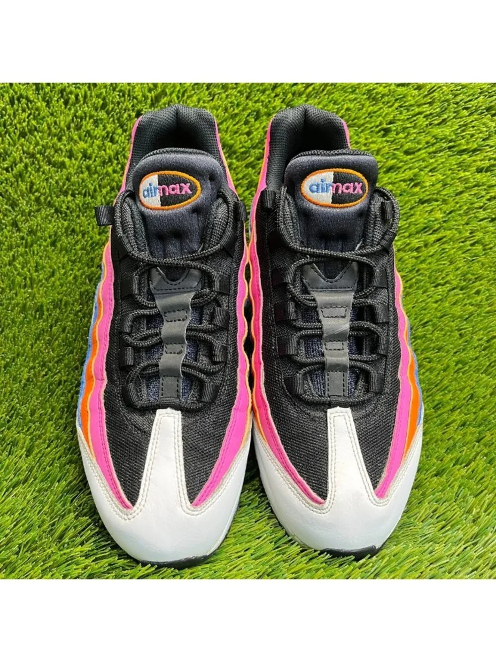 Nike Air Max 95 Essential Mens Size 9.5 Black Pink Orange Running Shoes Sneakers